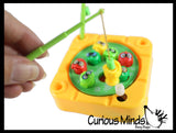 Mini Wind Up Gone Fishing Game - Magnetic Fishing Toy Tiny Pocket Travel Game