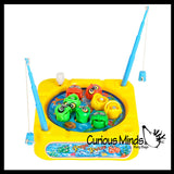 Mini Wind Up Gone Fishing Game - Magnetic Fishing Toy Tiny Pocket Travel Game