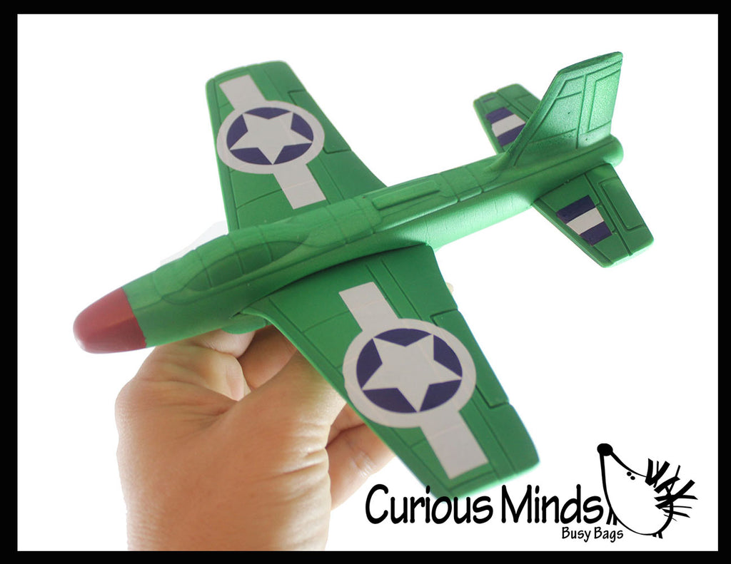 Soft Foam Plane Glider Toy - Paper Airplane Aviation - Indoor or Outdoor Play - Floats