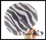 Folding Pocket Fan - Classic Mini Handheld Paper Fan - Compact - Safari Wild Animal Prints