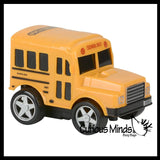 NEW - Friction School Bus Pull Back Racer Cars - Pullback Toy - Moves by Itself Friction Powered