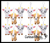 NEW - Goat Plush Stuffed Animals with Clip - Adorable Farm Animal Toy - Plush - Soft Squishy Animal Plushie Stuffie - Backpack Clip