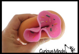 NEW - Cute Donut Doughnut Soft Doh Filled Stretch Ball with Removable Frosting - Ultra Squishy and Moldable Relaxing Sensory Fidget Stress Toy