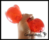 NEW - Jumbo Gummy Bear - Large Squishy Sensory Fidget Toy - Glitter Gel Filling