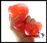 NEW - Jumbo Gummy Bear - Large Squishy Sensory Fidget Toy - Glitter Gel Filling