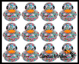 Jumbo Animal Confetti Pattern Rubber Ducks - Rubber Duckies - Cute Novelty Prize Reward Giveaway