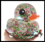 Jumbo Animal Confetti Pattern Rubber Ducks - Rubber Duckies - Cute Novelty Prize Reward Giveaway