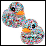 Jumbo Animal Confetti Pattern Rubber Ducks - Rubber Duckies - Cute Novelty Prize Reward Giveaway