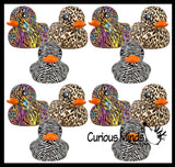 Jumbo Animal Print Rubber Ducks - Rubber Duckies - Cute Novelty Prize Reward Giveaway