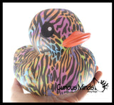 Jumbo Animal Print Rubber Ducks - Rubber Duckies - Cute Novelty Prize Reward Giveaway