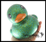 Jumbo Glitter Rubber Ducks - Rubber Ducky Duckies - Cute Novelty Prize Reward Giveaway