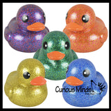 Jumbo Glitter Rubber Ducks - Rubber Ducky Duckies - Cute Novelty Prize Reward Giveaway