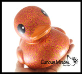 Jumbo Glitter Rubber Ducks - Rubber Ducky Duckies - Cute Novelty Prize Reward Giveaway