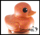 Jumbo Glitter Rubber Ducks - Rubber Ducky Duckies - Cute Novelty Prize Reward Giveaway