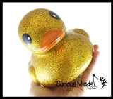 Jumbo Glitter Rubber Ducks - Rubber Ducky Duckies - Cute Novelty Prize Reward Giveaway