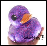 Jumbo Glitter Rubber Ducks - Rubber Ducky Duckies - Cute Novelty Prize Reward Giveaway