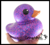 Jumbo Glitter Rubber Ducks - Rubber Ducky Duckies - Cute Novelty Prize Reward Giveaway