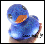 Jumbo Glitter Rubber Ducks - Rubber Ducky Duckies - Cute Novelty Prize Reward Giveaway