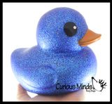 Jumbo Glitter Rubber Ducks - Rubber Ducky Duckies - Cute Novelty Prize Reward Giveaway