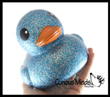 Jumbo Glitter Rubber Ducks - Rubber Ducky Duckies - Cute Novelty Prize Reward Giveaway