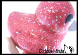 Jumbo Glitter with Stars Rubber Ducks - Rubber Ducky Duckies - Cute Novelty Prize Reward Giveaway