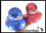 Jumbo Glitter with Stars Rubber Ducks - Rubber Ducky Duckies - Cute Novelty Prize Reward Giveaway