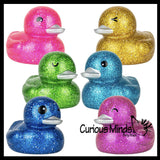 Jumbo Glitter with Stars Rubber Ducks - Rubber Ducky Duckies - Cute Novelty Prize Reward Giveaway