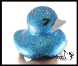 Jumbo Glitter with Stars Rubber Ducks - Rubber Ducky Duckies - Cute Novelty Prize Reward Giveaway