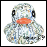 Jumbo Money Cash Pattern Rubber Ducks - Rubber Duckies - Cute Novelty Prize Reward Giveaway