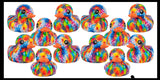 Jumbo Splatter Paint Pattern Rubber Ducks - Rubber Duckies - Cute Novelty Prize Reward Giveaway