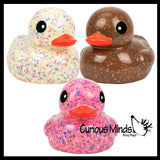 Jumbo Ice Cream with Sprinkles Rubber Ducks - Rubber Ducky Duckies - Cute Novelty Prize Reward Giveaway Neapolitan