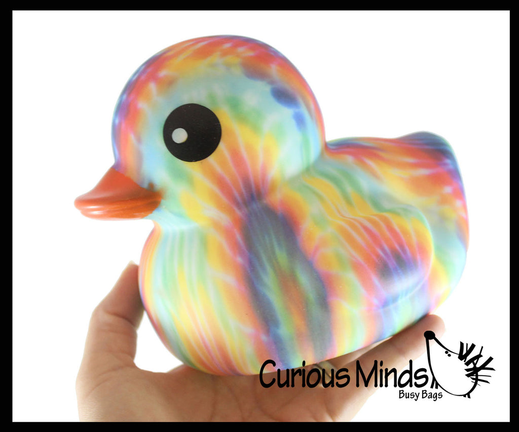 Jumbo Tie Dye Rubber Ducks - Rubber Duckies - Cute Novelty Prize Reward Giveaway