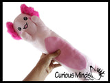 NEW - Axolotl Cute Large Long Skinny Plush Stuffed Animals Body Pillow - Adorable Soft and Cuddly Mini Animal Plushie Plushy