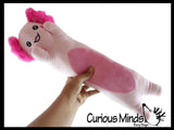 NEW - Axolotl Cute Large Long Skinny Plush Stuffed Animals Body Pillow - Adorable Soft and Cuddly Mini Animal Plushie Plushy