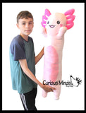 NEW - Axolotl Cute Large Long Skinny Plush Stuffed Animals Body Pillow - Adorable Soft and Cuddly Mini Animal Plushie Plushy