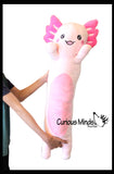 NEW - Axolotl Cute Large Long Skinny Plush Stuffed Animals Body Pillow - Adorable Soft and Cuddly Mini Animal Plushie Plushy