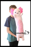 NEW - Axolotl Cute Large Long Skinny Plush Stuffed Animals Body Pillow - Adorable Soft and Cuddly Mini Animal Plushie Plushy