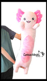 NEW - Axolotl Cute Large Long Skinny Plush Stuffed Animals Body Pillow - Adorable Soft and Cuddly Mini Animal Plushie Plushy