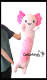 NEW - Axolotl Cute Large Long Skinny Plush Stuffed Animals Body Pillow - Adorable Soft and Cuddly Mini Animal Plushie Plushy