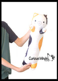 Cat Cute 20" Large Long Skinny Plush Stuffed Animals Body Pillow - Adorable Soft and Cuddly Mini Animal Plushie Plushy