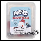 Melting Snowman Putty Slime - White Slime with Snow Man Parts - Eyes, Stick Arms and Carrot Nose - Christmas Party Favor Winter