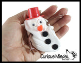 Melting Snowman Putty Slime - White Slime with Snow Man Parts - Eyes, Stick Arms and Carrot Nose - Christmas Party Favor Winter