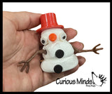 Melting Snowman Putty Slime - White Slime with Snow Man Parts - Eyes, Stick Arms and Carrot Nose - Christmas Party Favor Winter