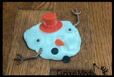 Melting Snowman Putty Slime - White Slime with Snow Man Parts - Eyes, Stick Arms and Carrot Nose - Christmas Party Favor Winter