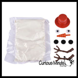 Melting Snowman Putty Slime - White Slime with Snow Man Parts - Eyes, Stick Arms and Carrot Nose - Christmas Party Favor Winter