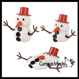 Melting Snowman Putty Slime - White Slime with Snow Man Parts - Eyes, Stick Arms and Carrot Nose - Christmas Party Favor Winter