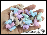 Cute Colorful Tiny Alpaca Figurines - Mini Toys - Small Novelty Prize Toy - Party Favors - Gift Llama