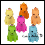 Colorful Tiny Capybara Figurines - Mini Toys - Small Novelty Prize Toy - Party Favors - Gift Rodent Collectible