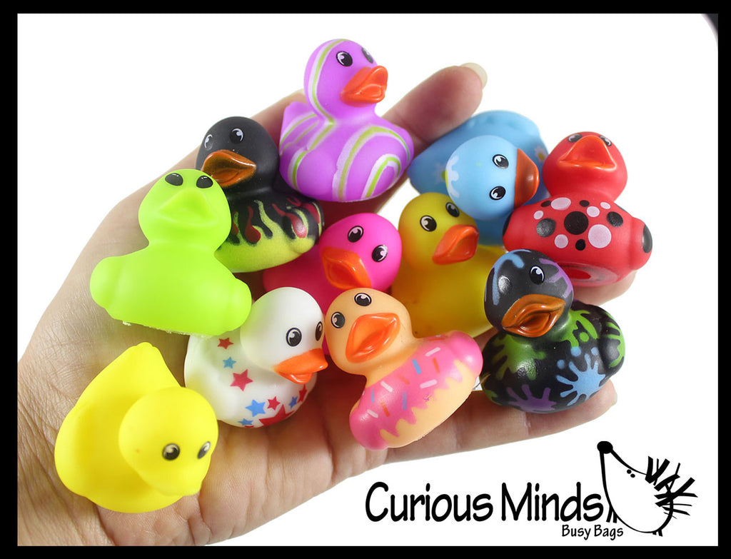 Small 1.5" Assorted Rubber Ducks - Rubber Duckies - Cute Novelty Prize Reward Giveaway