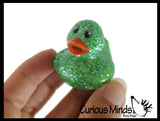 Small 1.5" Glitter Rubber Ducks - Rubber Duckies - Cute Novelty Prize Reward Giveaway